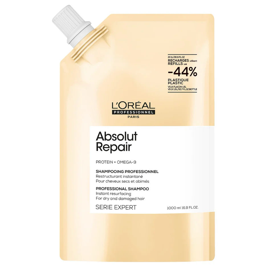 L'Oreal Professionnel Serie Expert Absolut Repair Protein + Gold Quinoa Instant Resurfacing Shampoo Refill Pouch 1000ml – shampoo by L'Oréal
