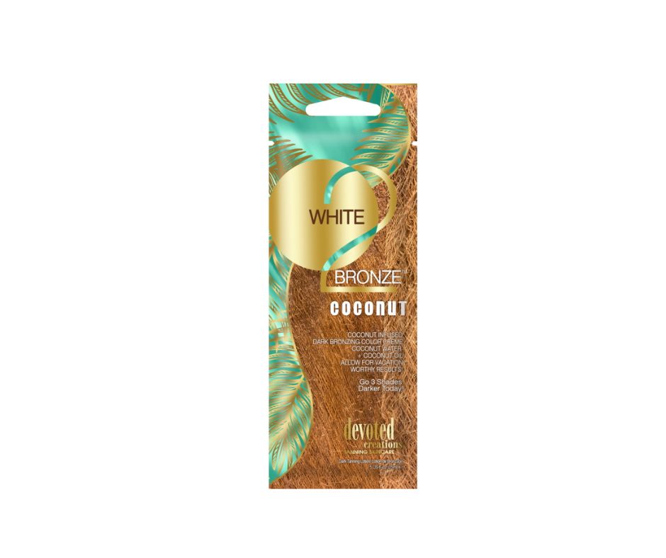White 2 Bronze Coconut 15ml – sunbed tanning product by DC White 2 Bronze