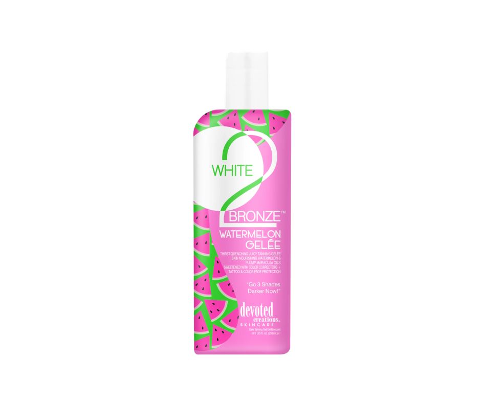 DC White 2 Bronze Watermelon Bottle – sunbed tanning product by Devoted Creations