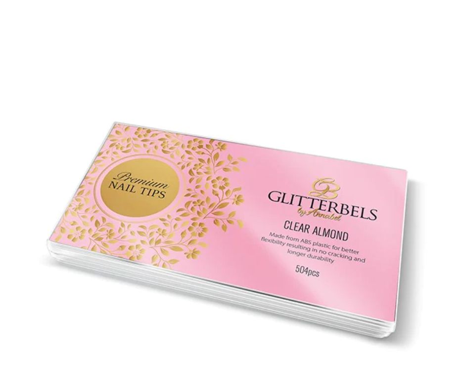 Glitterbels Almond Nail Tips – box of nail tips by Glitterbels