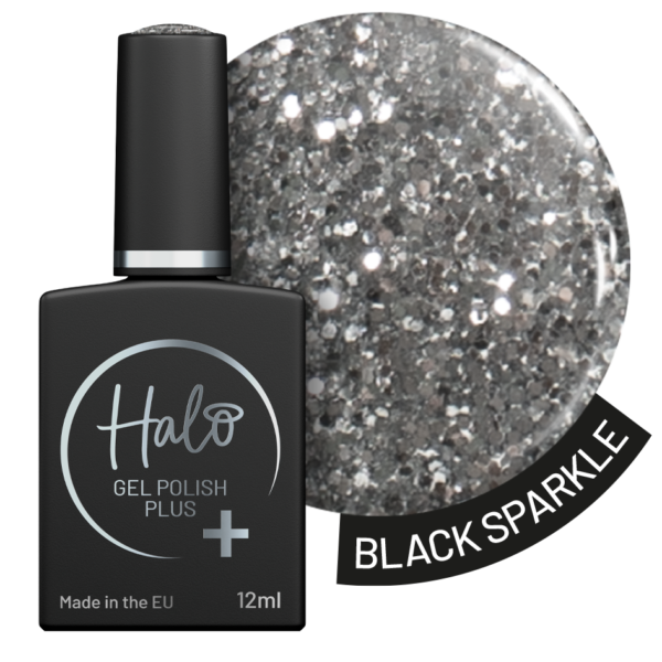 Halo Gel Polish Plus 12ml (Black Sparkle)