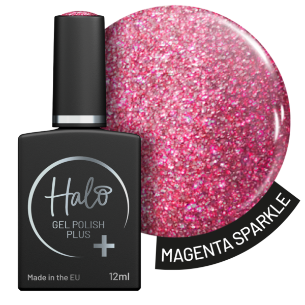Halo Gel Polish Plus 12ml (Magenta Sparkle)