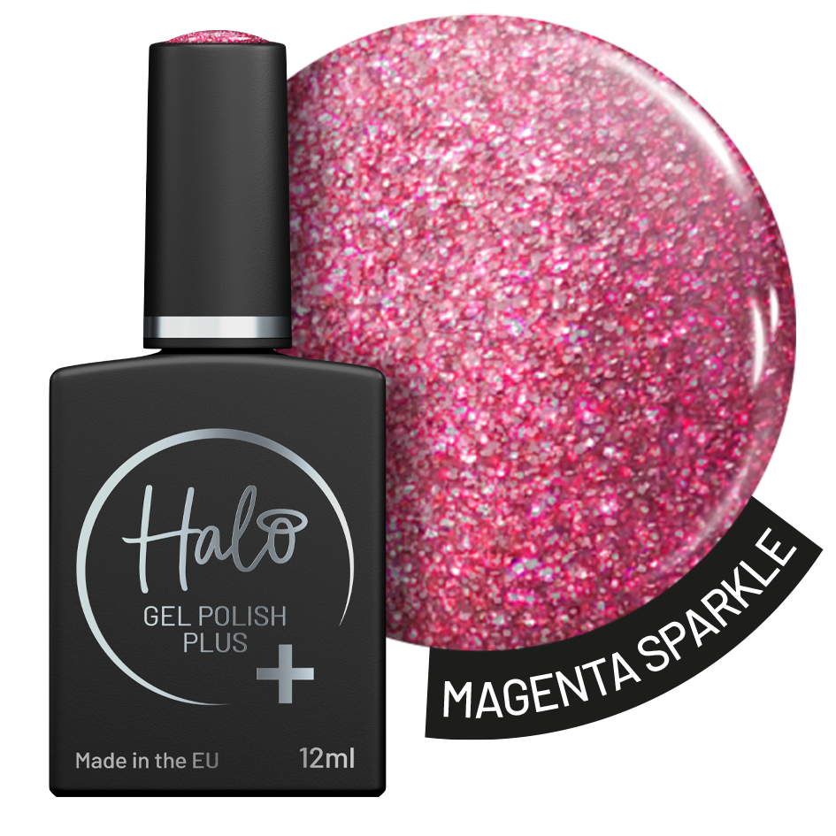 Halo Gel Polish Plus 12ml (Magenta Sparkle) – gel polish by Halo