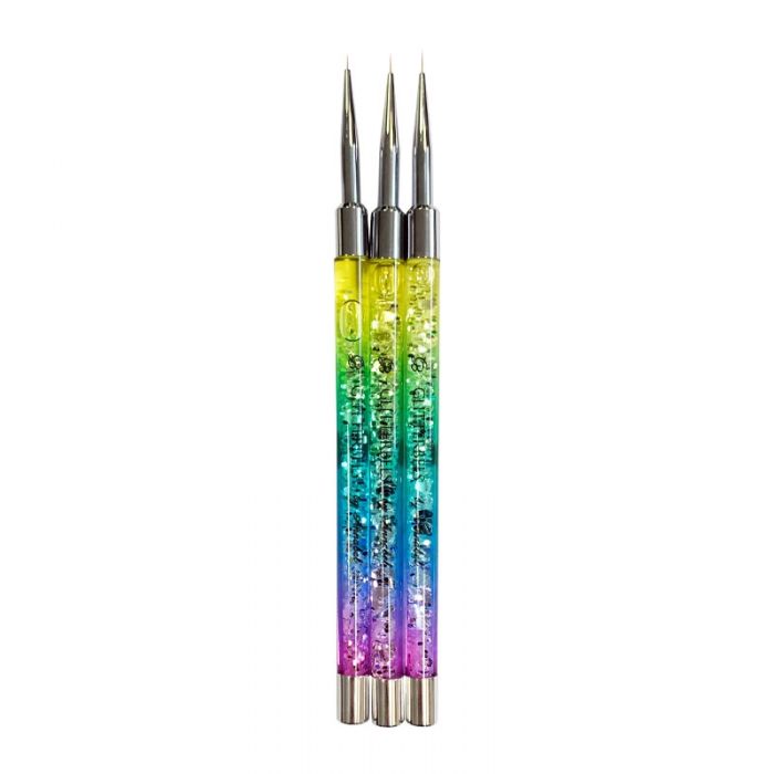 Glitterbels Rainbow Detailers Brushes (Set of 3) – brush by Glitterbels
