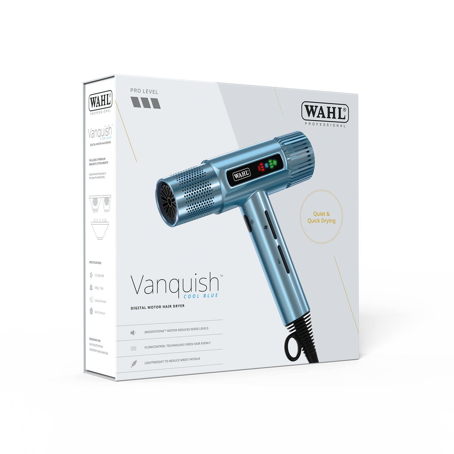 Wahl Pro Vanquish Cool Blue Digital Motor Hairdryer – view 6