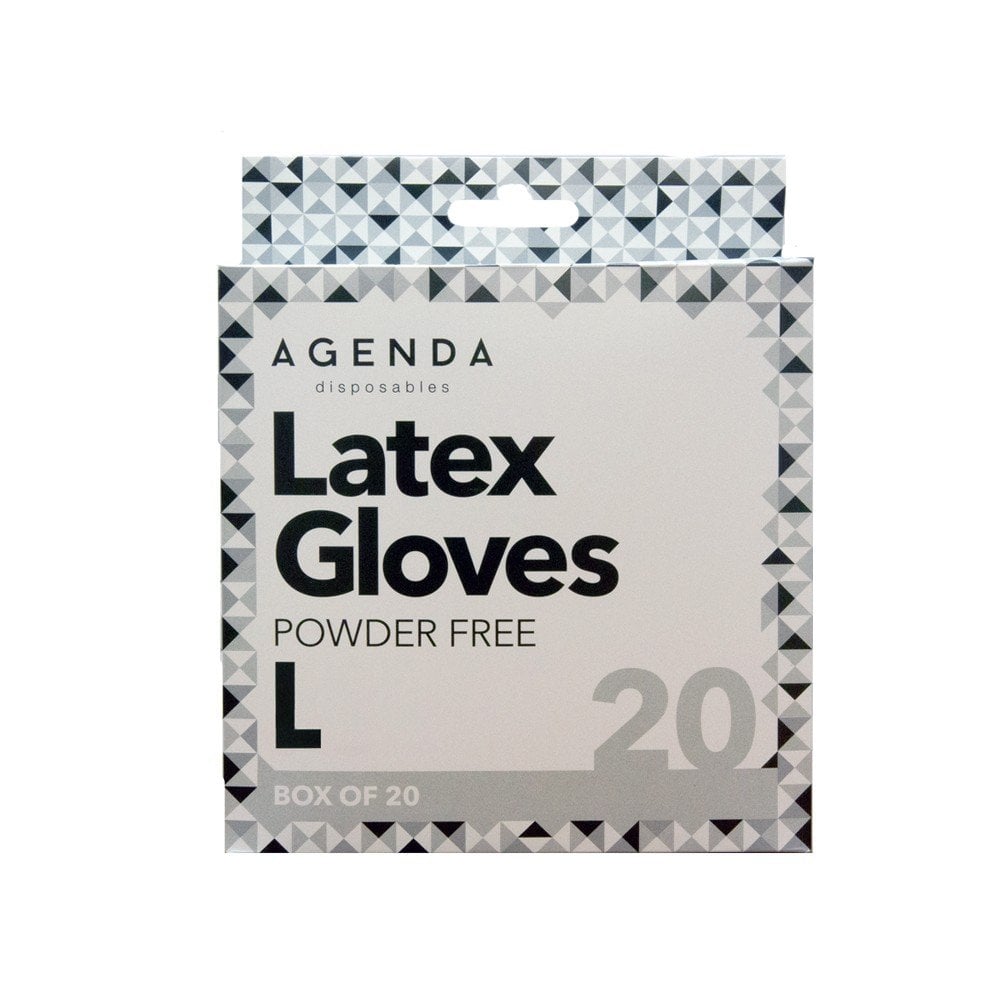 Agenda Disposables Latex Gloves Large (20 pack) – box of gloves by Agenda