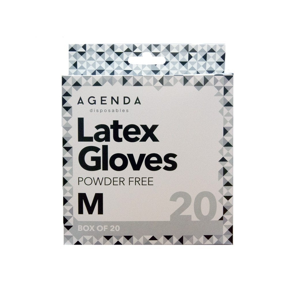 Agenda Disposables Latex Gloves Medium (20 pack) – box of gloves by Agenda