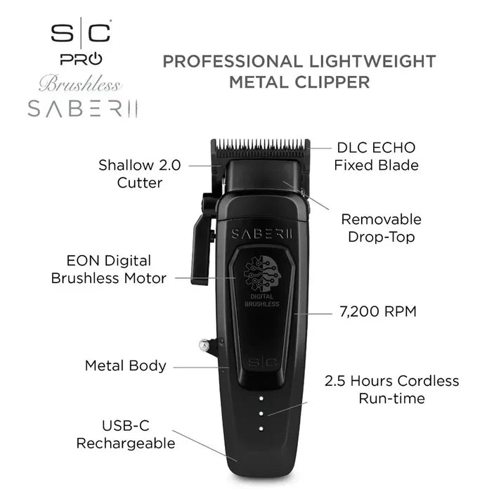StyleCraft Saber 2.0 Digital Brushless Motor Clipper - Black – view 3