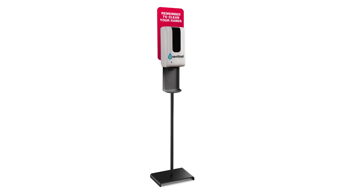 Sentinel Contactless Sanitising Solution Free Standing – hygiene or disposable product by Sentinel
